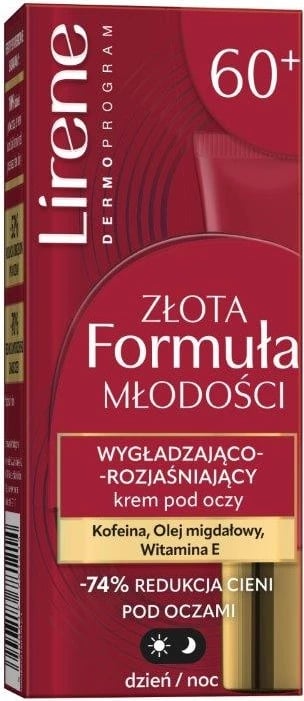 Krem për sy Lirene Golden Youth Formula Smoothing and Brightening për femra, 15ml