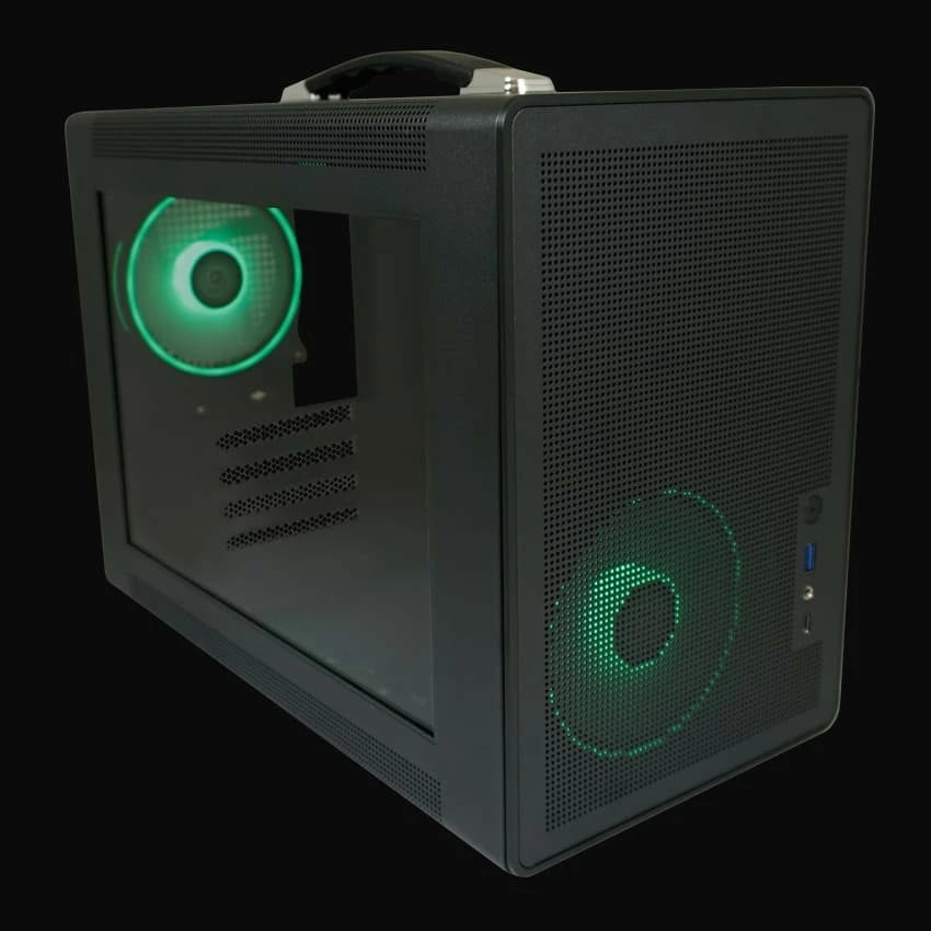 Kasë LC-Power LC-716MB-ON, Micro Tower, micro ATX/Mini-ITX, xham i temperuar, RGB, e zezë