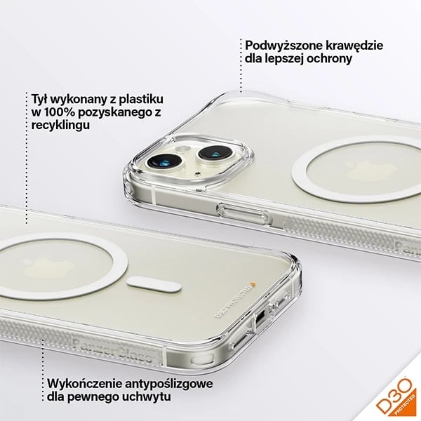 Mbështjellës PanzerGlass HardCase me MagSafe, për iPhone 15 Plus / 14 Plus, Transparent