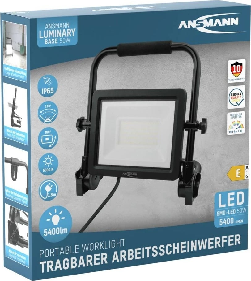 Prozhektor LED Ansmann FL50W-AC, 50 W, Alumini, i zi