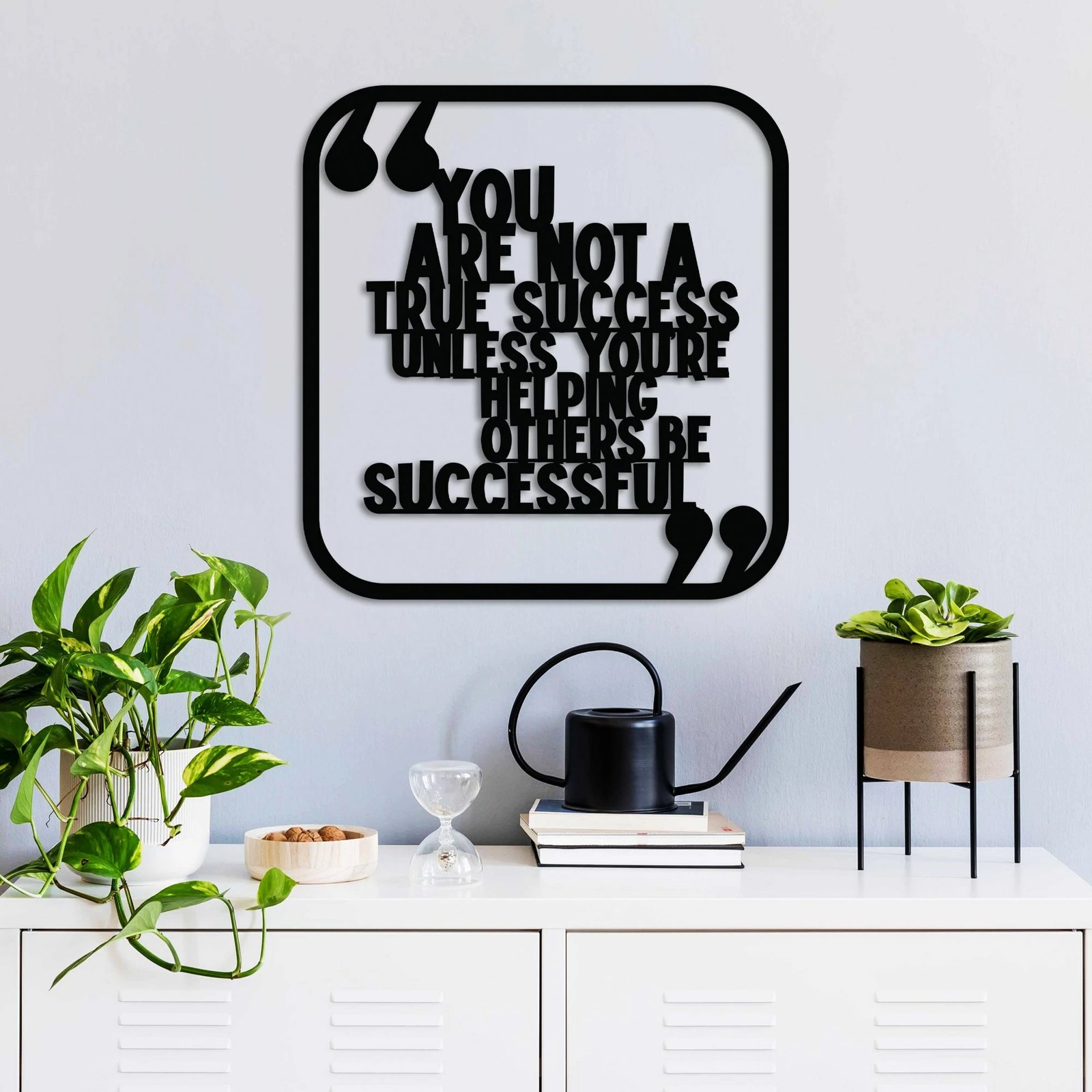 Aksesor dekorativ metalik për mur, Wallity, Jon Gordon, ngjyrë e zezë, 50x50cm