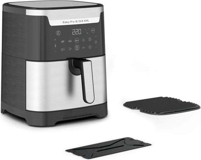 Fritezë me ajër dhe grill Tefal EY801D15 2-in-1 6.5L XXL, inox/zezë