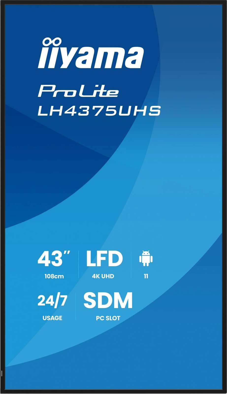 Ekran i madh iiyama ProLite LH4375UHS-B2AG 43 inç 4K UHD, i zi