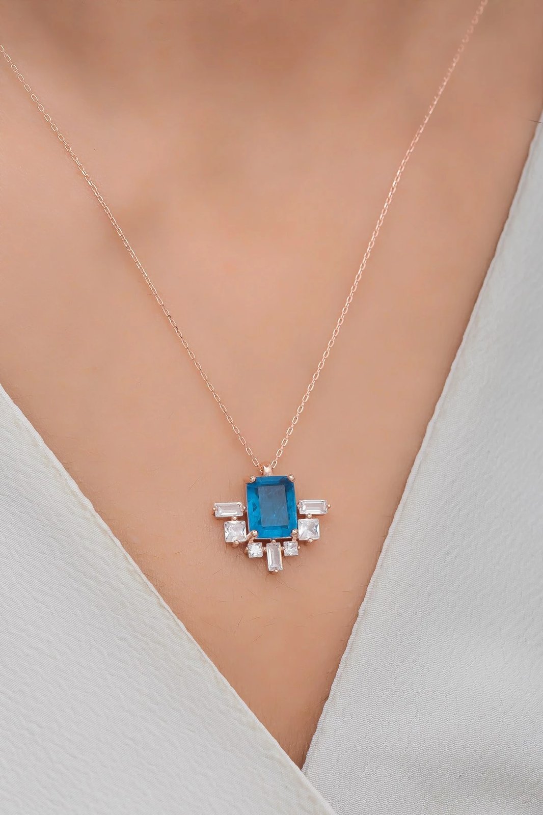 Qafore argjendi, ngjyrë rozë ari dhe kaltër, Jumeon, NRZ99529