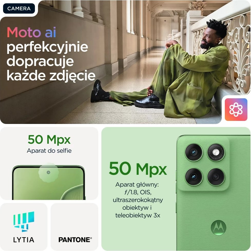 Celular Motorola edge 60, 6.67", 12 GB RAM, 256 GB, 5G, Gjelbër