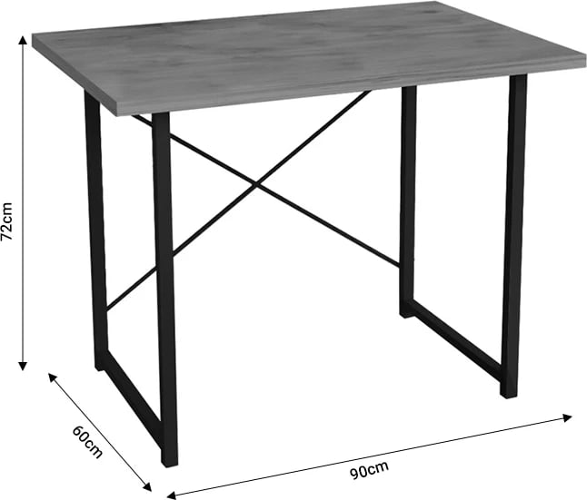 Tavolinë studimi Ustando melaminë lisi-metal i zi 90x60x72cm