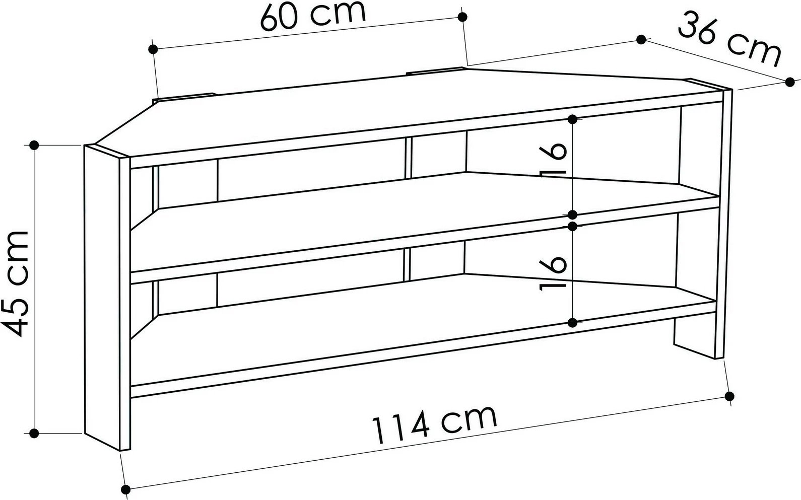 Komodë për TV, këndore, ngjyrë mocha e çelët, Skye Decor Thales