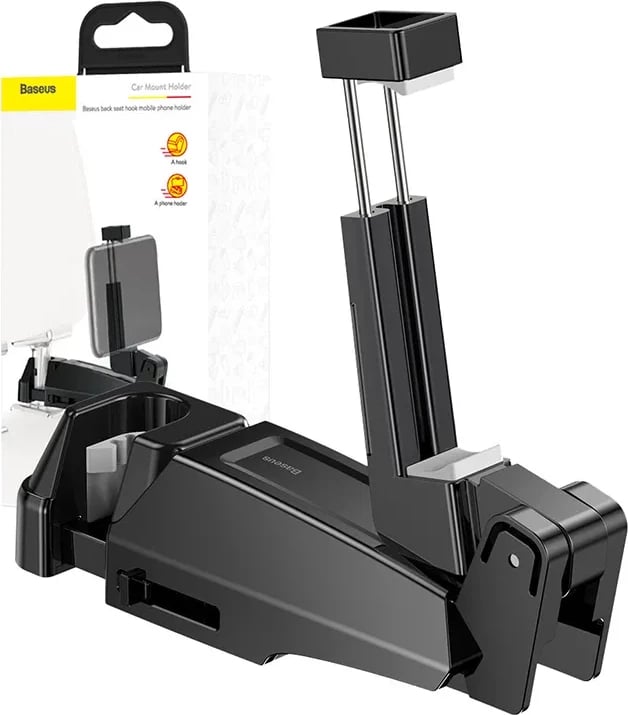 Mbajtës telefoni Baseus SUHZ-A01 për mbështetëse koke në makinë, i zi
