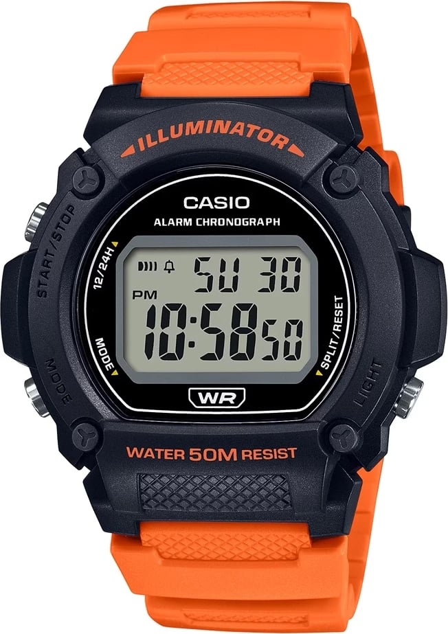 Orë dore për meshkuj CASIO SPORT-ILLUMINATOR, portokalli