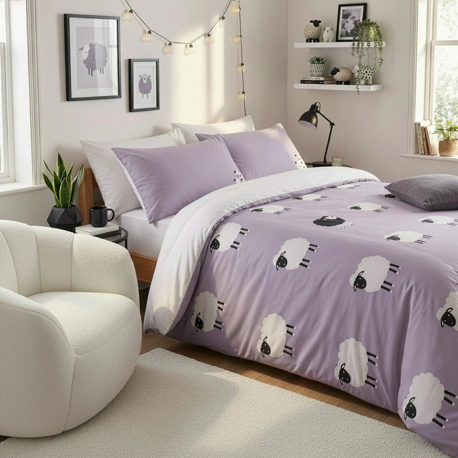 Set mbulesë për jorgan dopio, ngjyrë lejla, The Black Sheep, L'Essentiel Linge de Maison