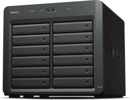 Njësi zgjerimi NAS Synology DX1222, 12 vende, e zezë