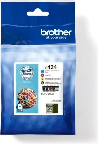 Paketë fishekë boje, Brother, LC-424VAL, rendiment standard, ngjyra e zezë/cian/magenta/e verdhë, set 4-copësh