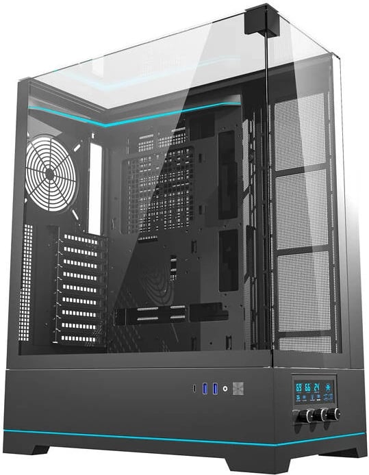 Kasë Darkflash DY450L, Big Tower, pa ventilatorë, e zezë