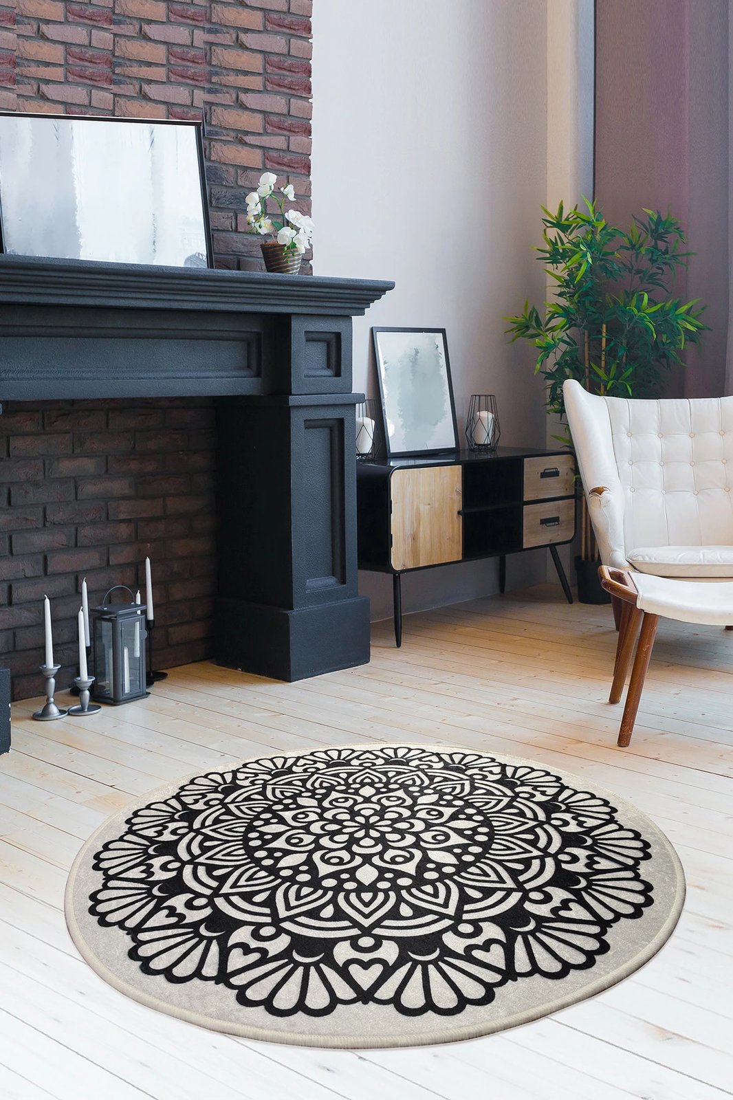 Qilim i rrumbullakët, shumëngjyrësh, 100 cm, Conceptum Hypnose, Kozzy