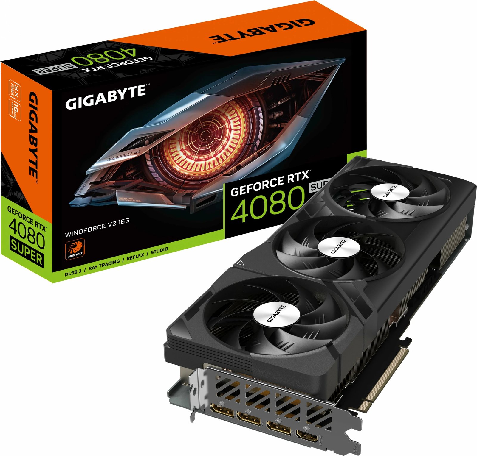 Kartelë grafike Gigabyte GeForce RTX 4080 SUPER WINDFORCE V2 16G, 16 GB, GDDR6X, PCI Express 4.0, e zezë