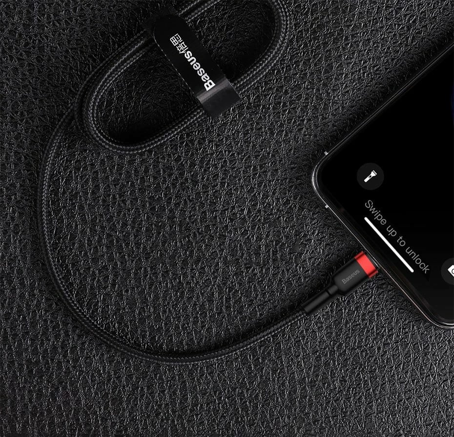 Kabllo Baseus Cafule CATLKLF-G1, USB-C në Lightning, 1m, 18W, e zezë/gri