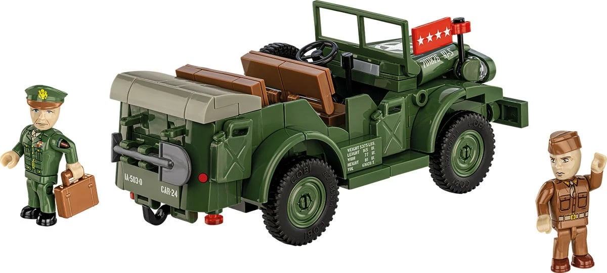 Set blloqesh Cobi Klocki Dodge WC-56 Command Car, 208 pjesë, me 2 figurina, Jeshile