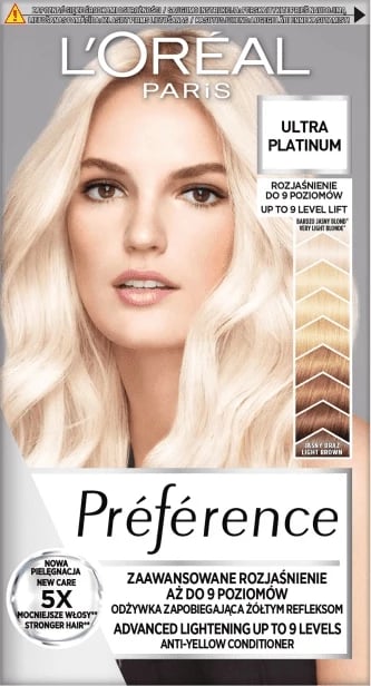 Ngjyrë për flokë L'Oreal Paris Preference Ultra Platinum për femra, 1 copë