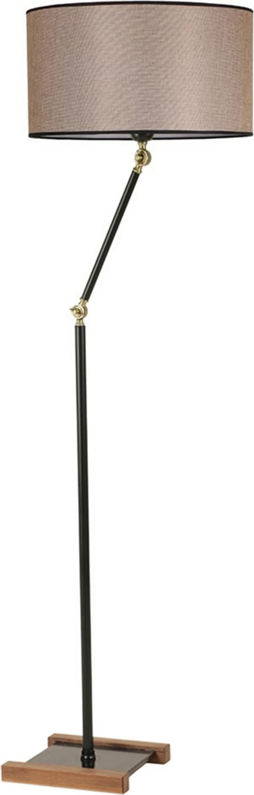 Llambë dyshemeje Opviq, 8586-4, trup metalik, kapak stof, ngjyrë mink, e zezë, ari, 165cm