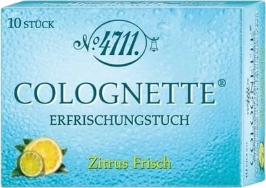 Peceta të lagura me Eau de Cologne 4711 Colognette Lemon, 10 copë