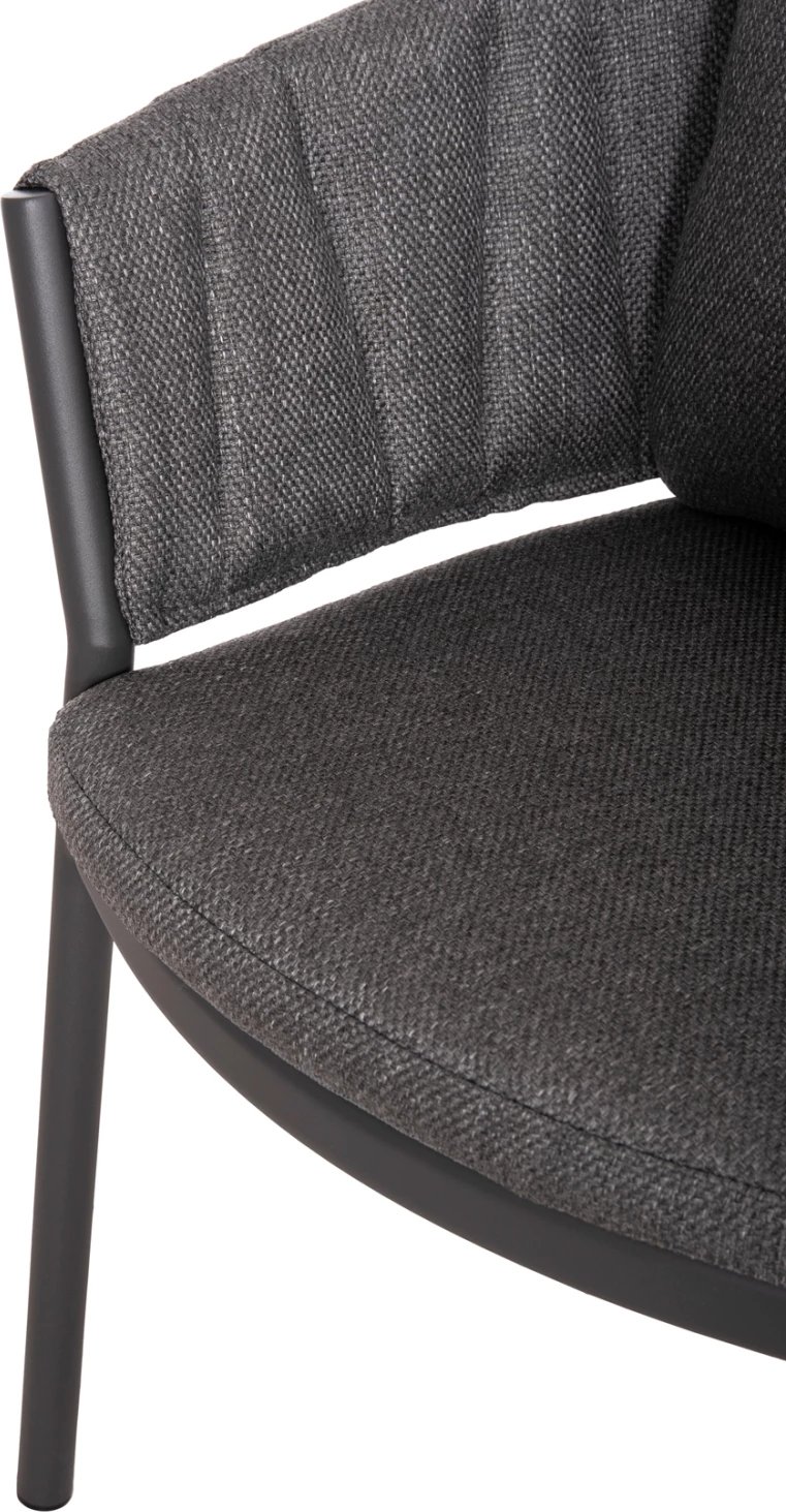 Karrige ngrënieje SHANKS, alumin, material OLEFIN, ngjyrë gri e errët, 62x60x75-80cm