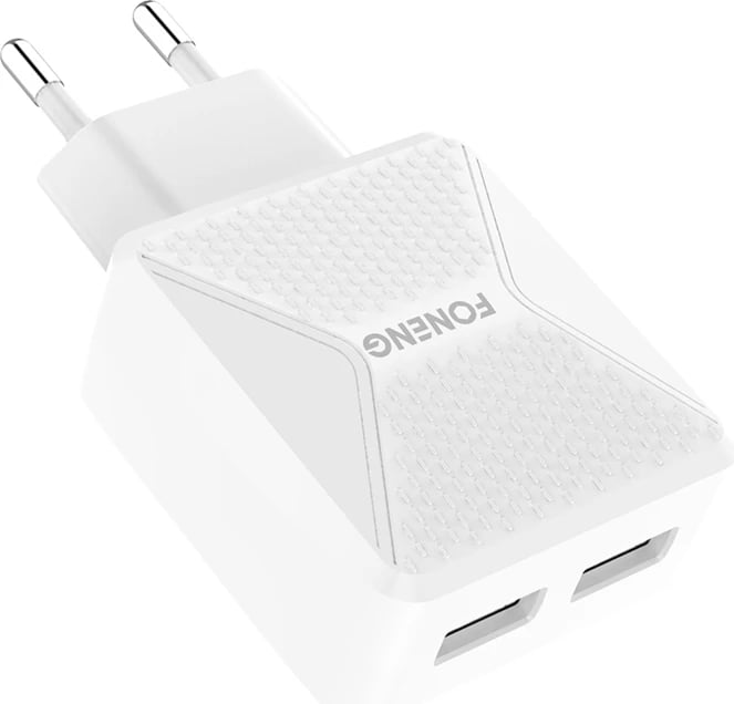 Karikues GaN Foneng EU50, 35W, 2x USB-C, me kabllo USB-C në Lightning, Bardhë