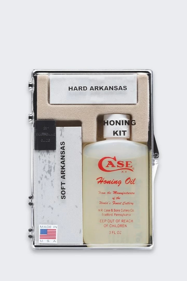 Set për mprehje thikash, No name, 00924, me gurë Hard Arkansas dhe Soft Arkansas, me vaj mprehës
