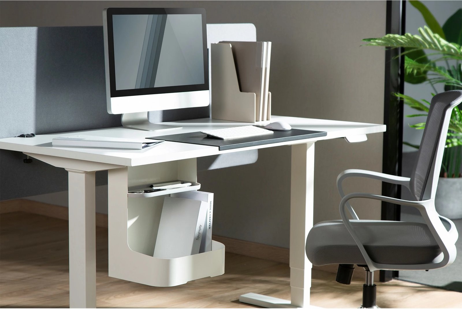 Mbajtëse tavoline Digitus Schreibtisch Unterbau-Ablage, plastikë/çelik, e bardhë Mbajtëse tavoline Digitus Schreibtisch Unterbau-Ablage, plastikë/çelik, e bardhë