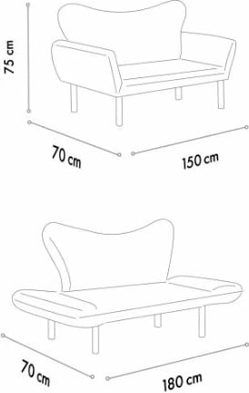 Divan-krevat dy ulëshe, ngjyrë petrol blue, Atelier del Sofa, Chatto