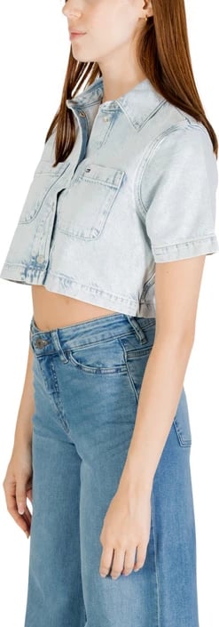 Bluzë Tommy Hilfiger Jeans femra, e kaltër e çelët
