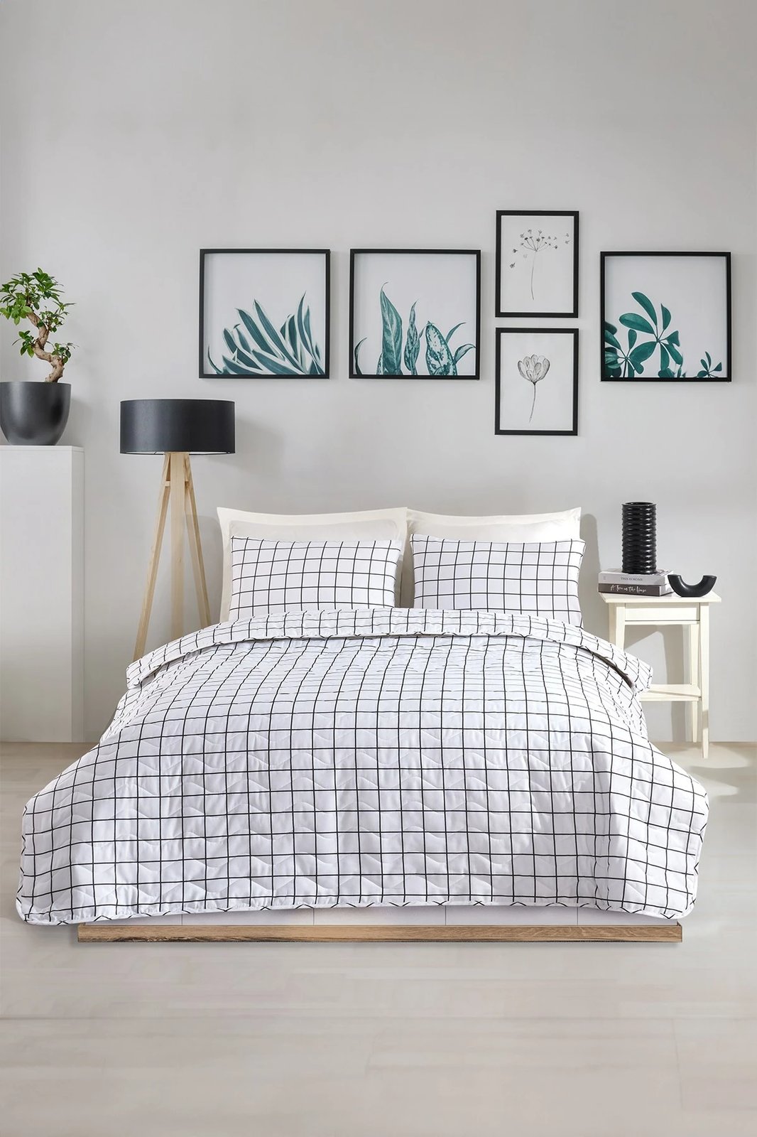 Jorgan i qepur King, ngjyrë e zezë dhe e bardhë, Artus, L'Essentiel Linge de Maison