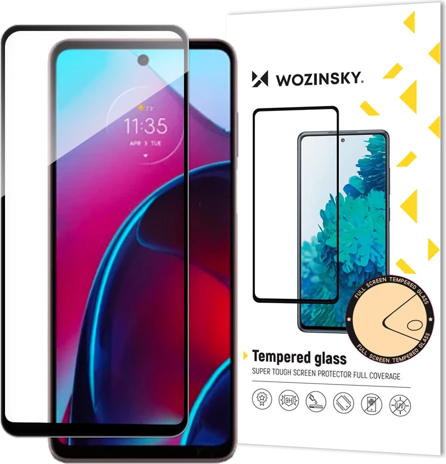 Xham i fortë mbrojtës Wozinsky Full Glue për Motorola Moto G Stylus 2022, me kornizë të zezë