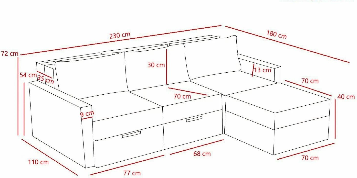Kënd-sofë krevate Atelier del Sofa, Saros, gri