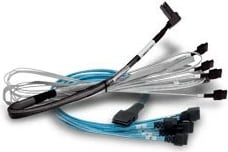 Kabllo RAID Broadcom Mini SAS HD në 2x OCulink U.2, 1m, zi/blu/argjend