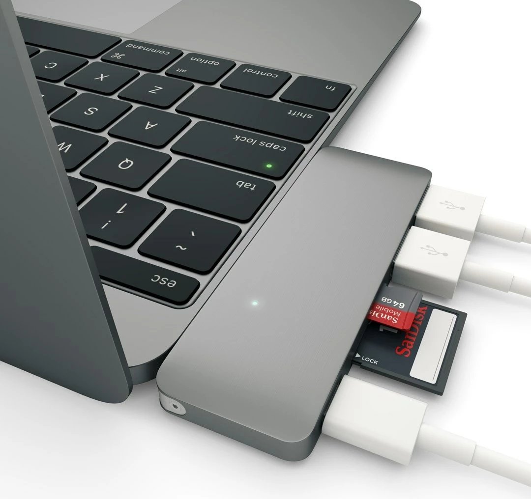 USB Hub Satechi ST-TCUP, Type-C, SD, Alumini, Gri