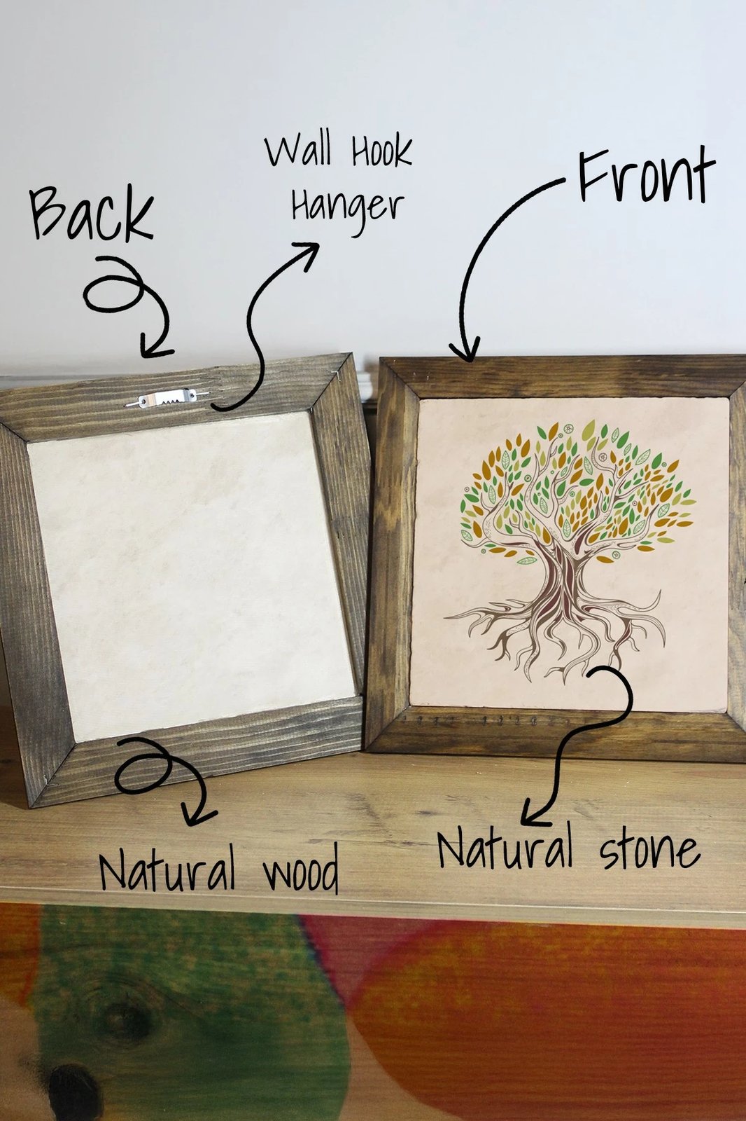 Pikturë dekorative me kornizë, Wallity, Ersytastablo7 - 26, shumëngjyrëshe, 26x26cm