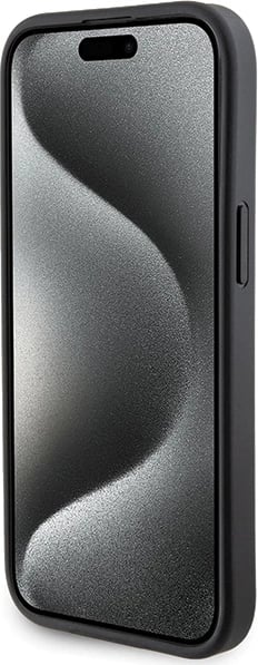 Mbështjellës Karl Lagerfeld Gripstand Saffiano Karl&Choupette Pins për iPhone 15 Plus / 14 Plus, i zi