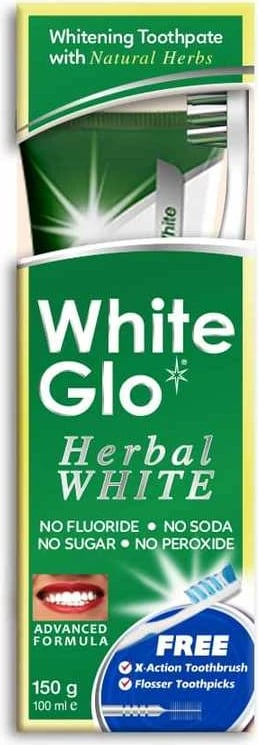 Pasta dhëmbësh dhe furçë dhëmbësh set White Glo Herbal White Toothpaste unisex 100ml
