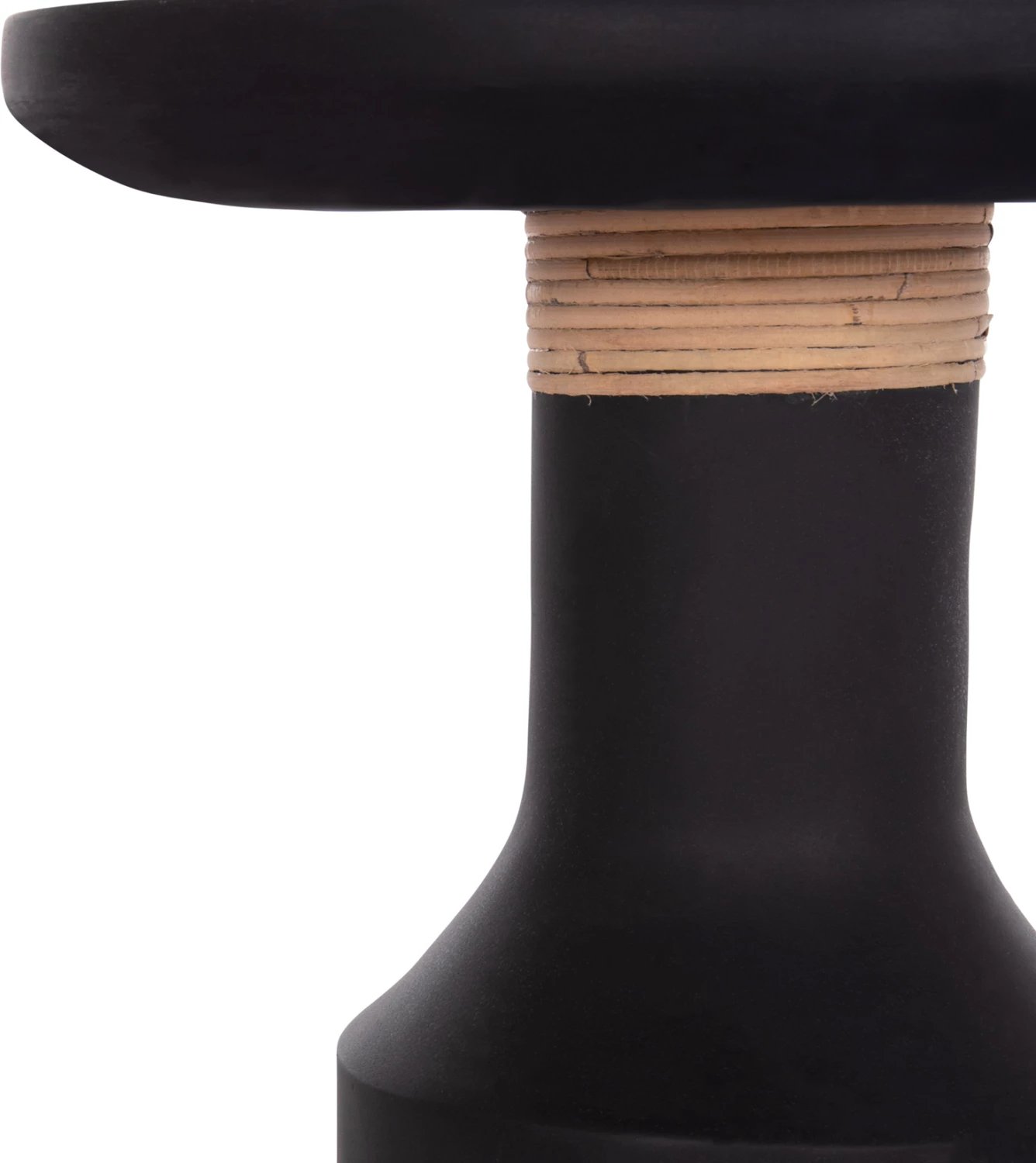 Tavolinë anësore TRED(T), fibër-cement, e zezë, ratan natyral, FH18169.01, 40x61cm