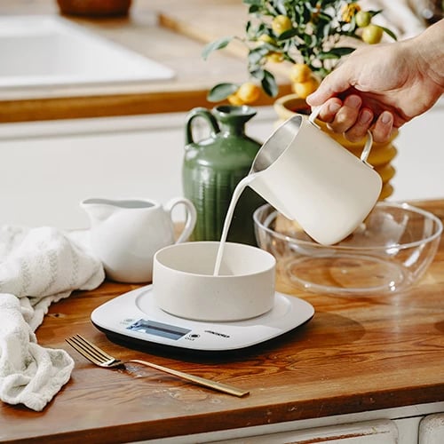 Peshore kuzhine, Mesko, MS 3179, kapacitet 5 kg, saktësi 1 g, me tas 1.4 L, e bardhë