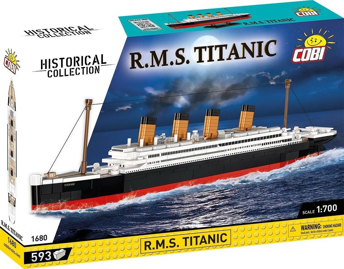 Set blloqesh ndërtimi Cobi Klocki R.M.S. Titanic, 593 pjesë, plastikë