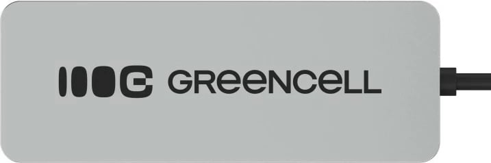 Hub USB-A, Green Cell HUB-GC-A4A, 4x USB 3.0 deri 5 Gb/s, kabëll i integruar 15 cm, kasë alumini, argjend/zi