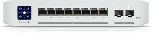 Switch i menaxhuar Ubiquiti USW-Enterprise-8-PoE, 8 porta PoE+ 2.5GbE, 2 porta 10G SFP+, i bardhë