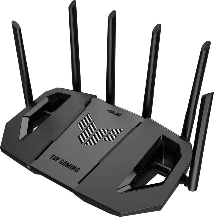 router gaming Asus TUF Gaming BE9400 tri-band WiFi 7 9400 Mbps 4x 2.5G porte USB 3.2 AiMesh 6 antena, e zezë