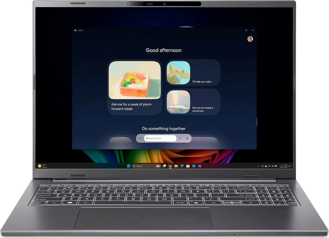 Laptop Acer Aspire 16 AI OLED A16-52M-5565, Core Ultra 5, 16GB/1TB, 16 inç, gri