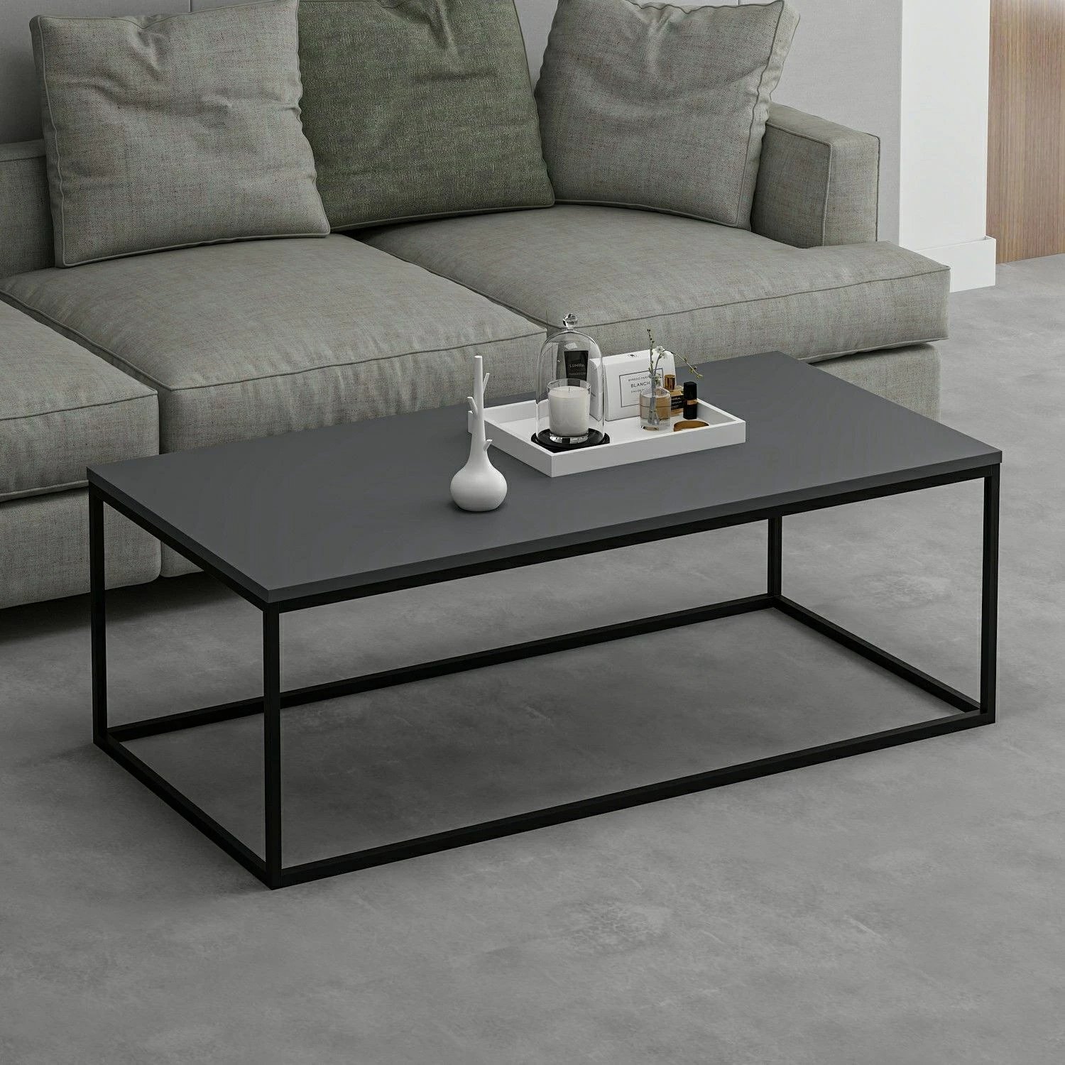 Tavolinë kafeje Skye Decor, ngjyrë antracit, Tiger