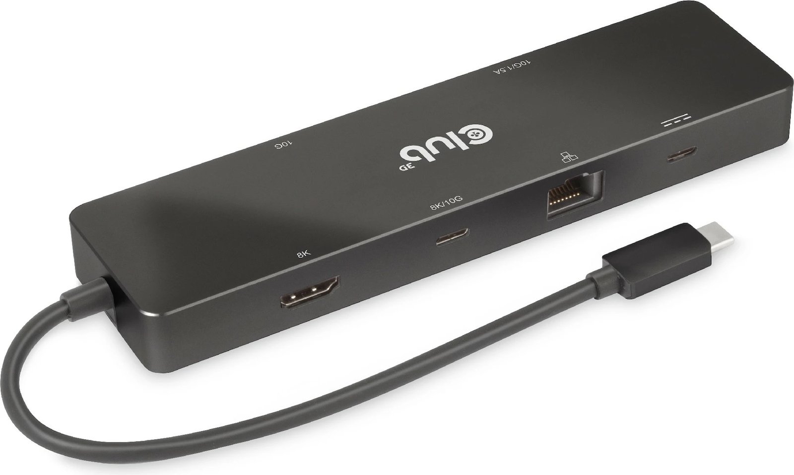 USB HUB Club3D 6in1, HDMI, 2xUSB-C, 2xUSB, LAN, 8K30Hz, PD100W, zi