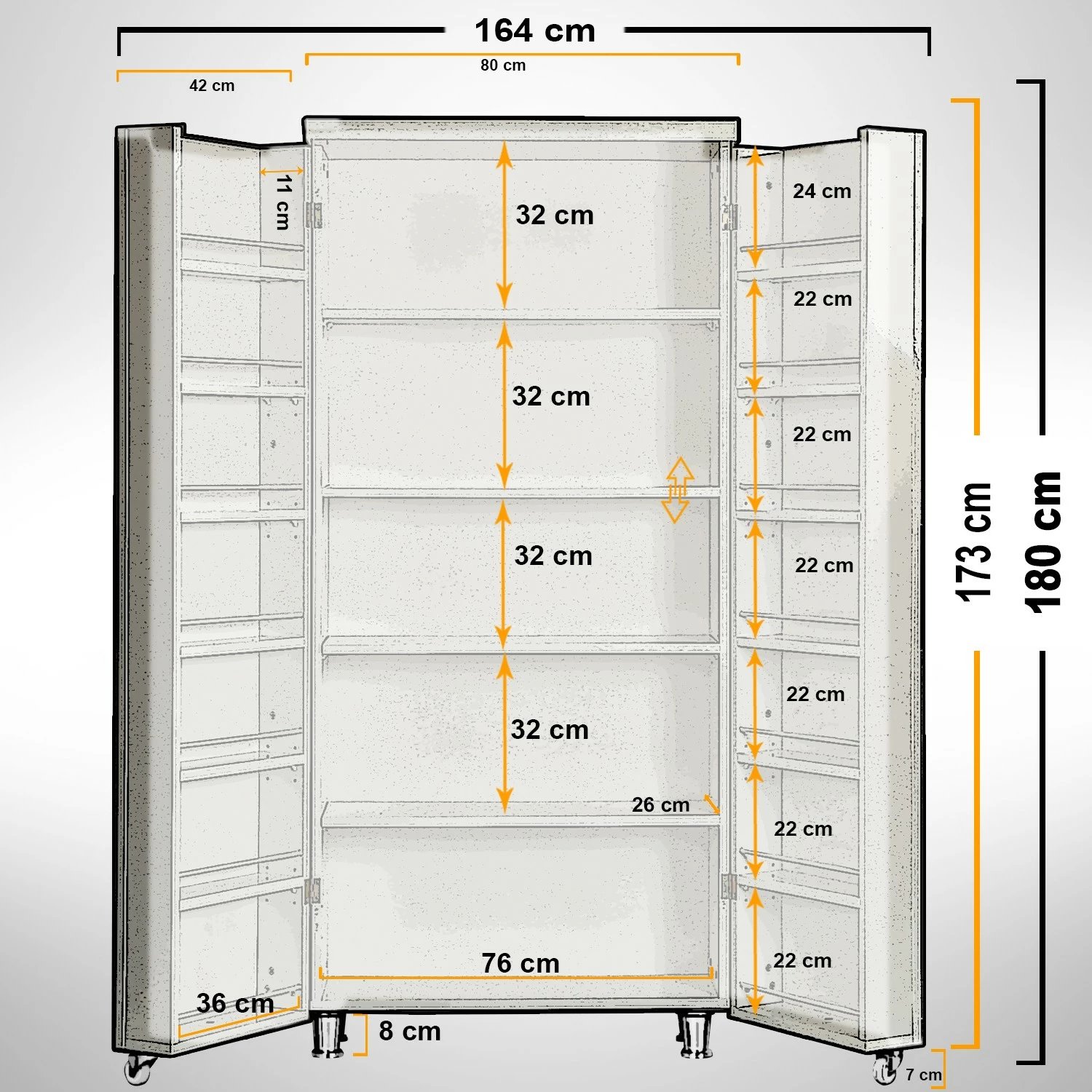 Dollap multifunksional, ngjyrë lisi e çelët, Hanah Home Guzzo