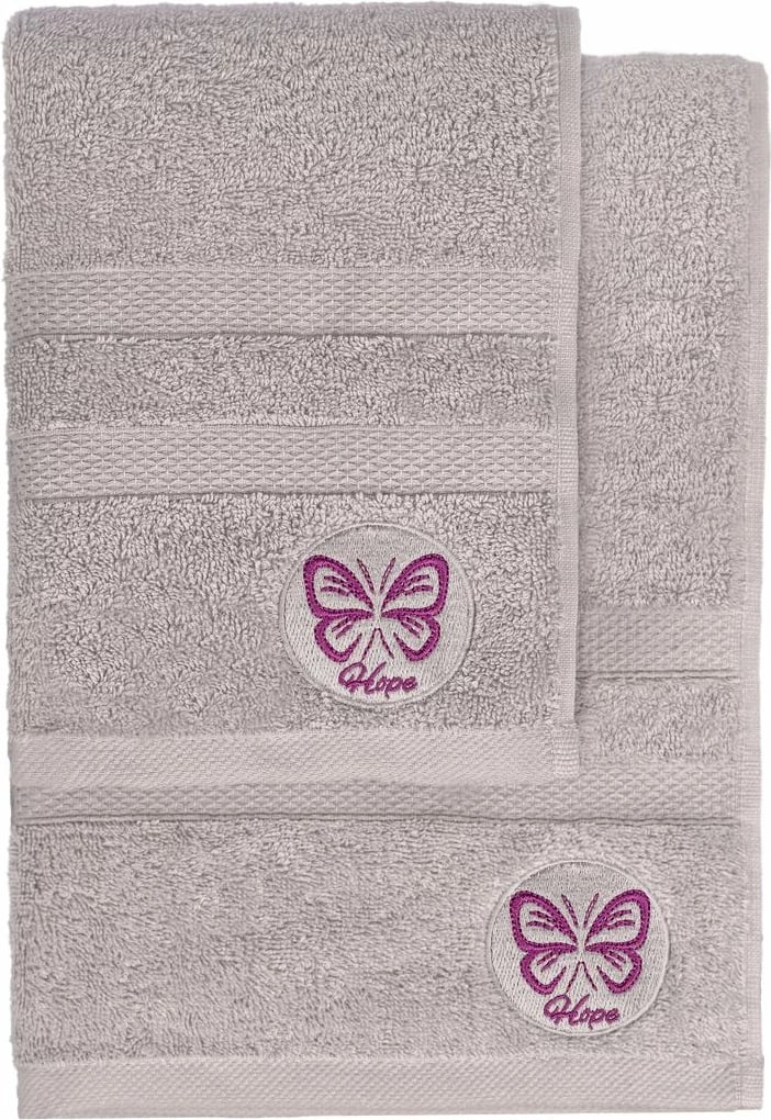 Set peshqirësh duar dhe banjo, 2 copë, Mijolnir, Hope, ngjyrë gri