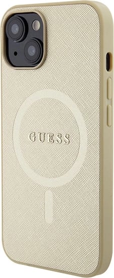 Mbështjellës Guess GUHMP15SPSAHMCB për iPhone 15 6.1", Saffiano MagSafe, ari Mbështjellës Guess GUHMP15SPSAHMCB për iPhone 15 6.1", Saffiano MagSafe, ari